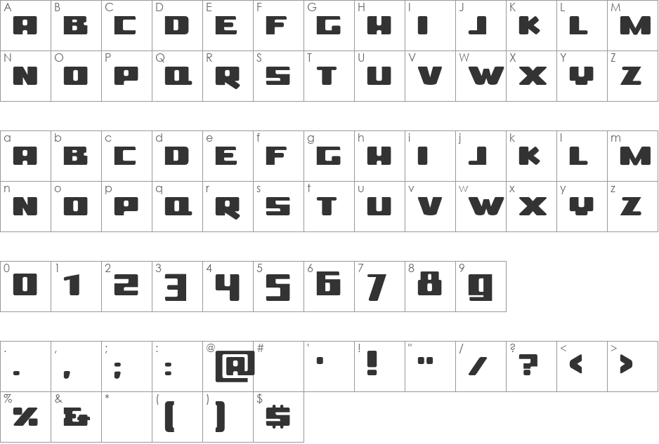 ss_boldin font character map preview