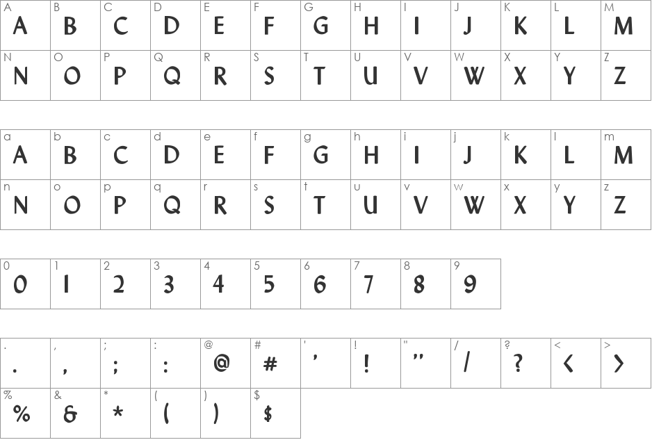 St37k font character map preview