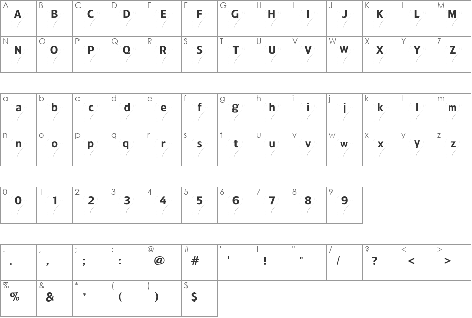 StagHorn font character map preview