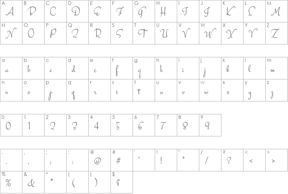 Stalemate font character map preview