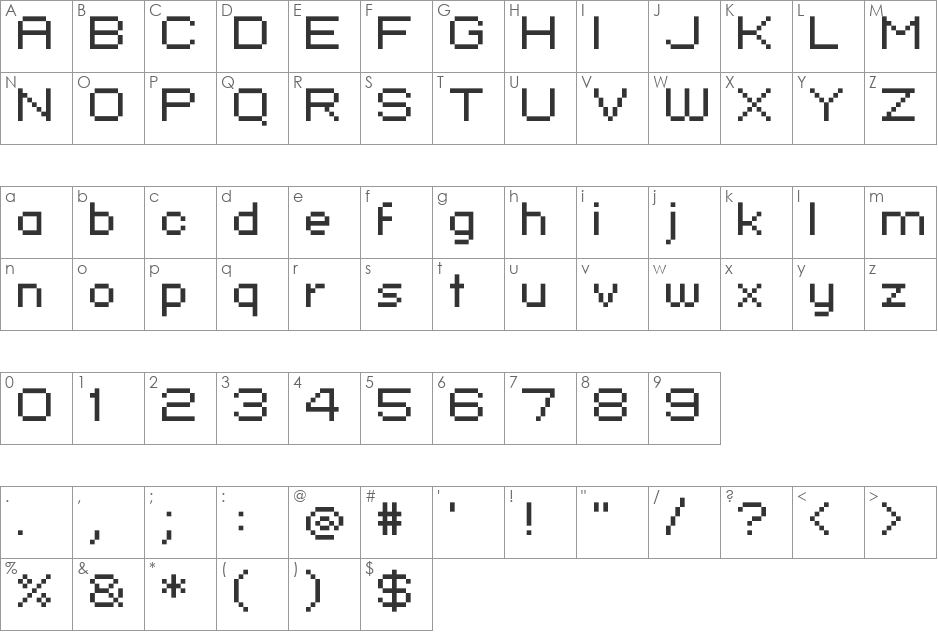 standard 07_51 font character map preview