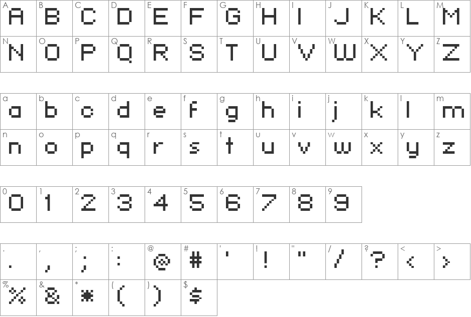 standard 07_53 font character map preview