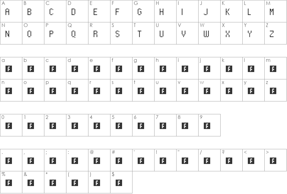 Standard 07_57 Large font character map preview