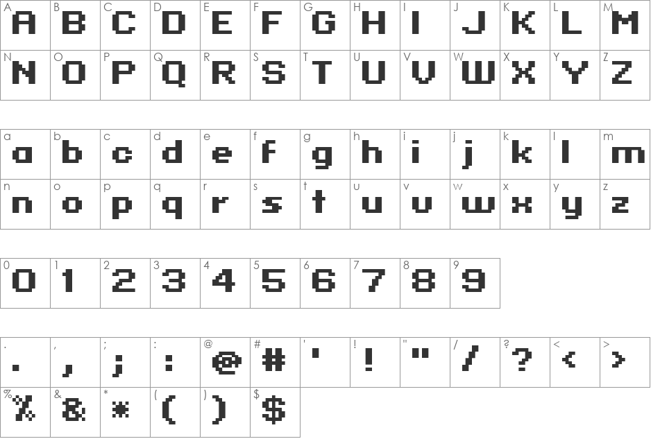 standard 07_63 font character map preview