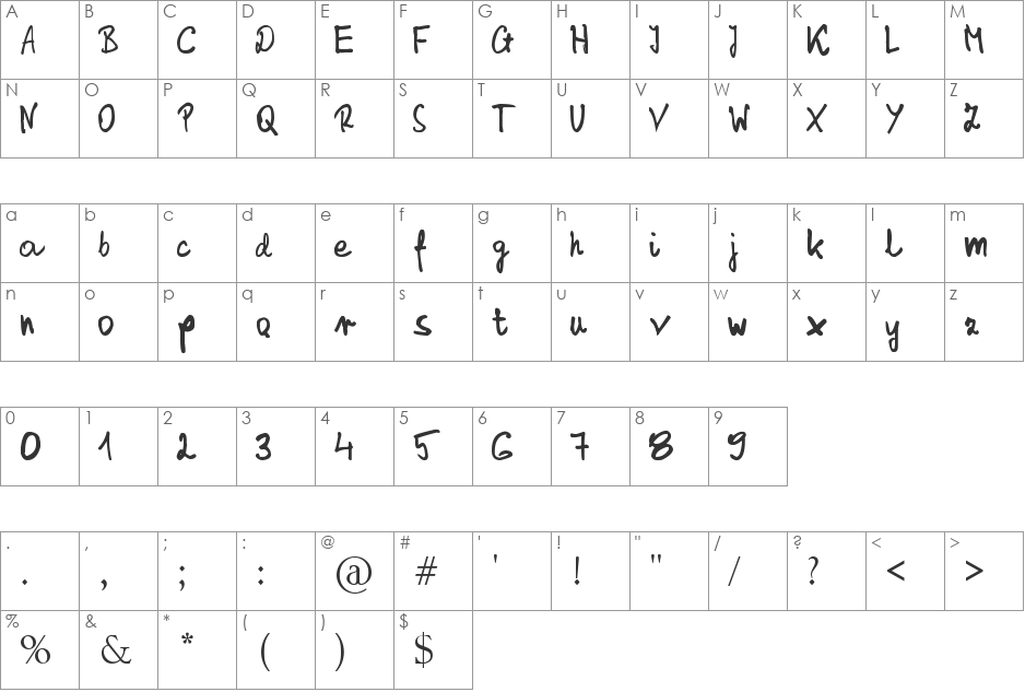 Stanislaw_PersonalUSE font character map preview