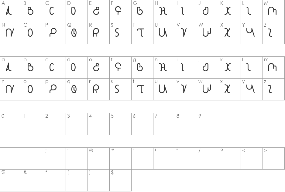 star constellation font character map preview