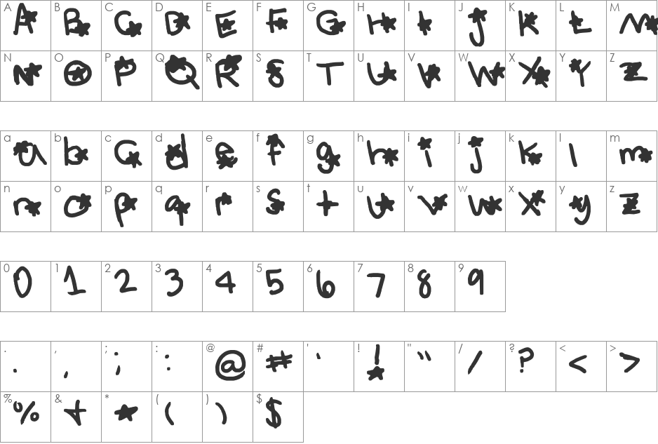 star font character map preview