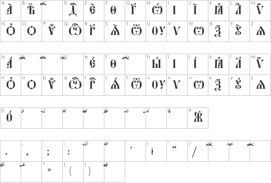 StaroUspenskaya Caps Ucs font character map preview