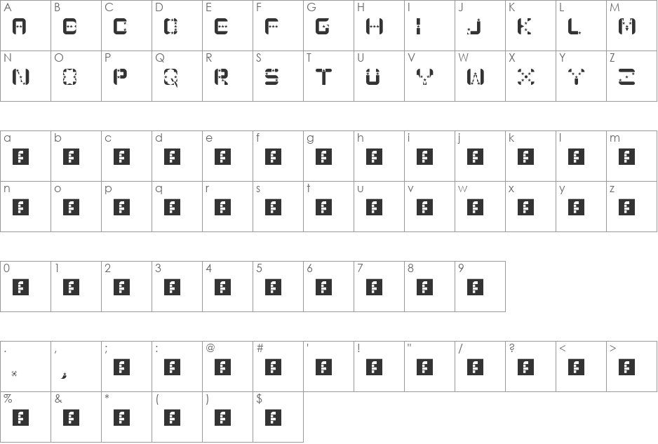 stars n bars font character map preview