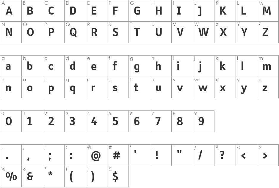 Stat Text Pro font character map preview