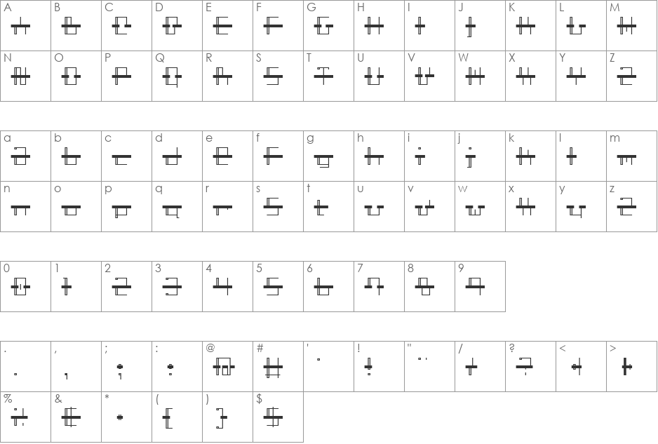 StatBar Surge Suppression font character map preview