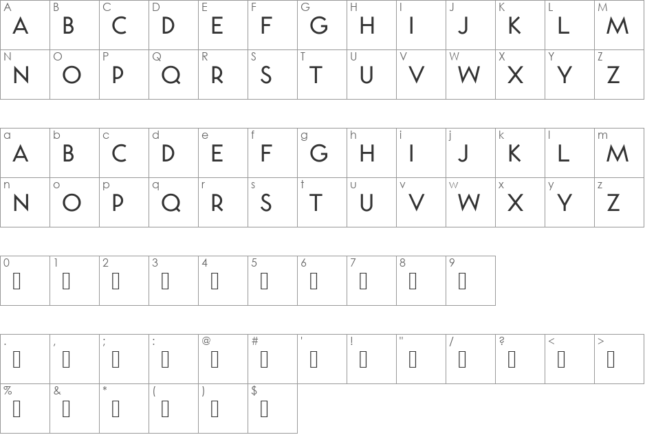 Station font character map preview