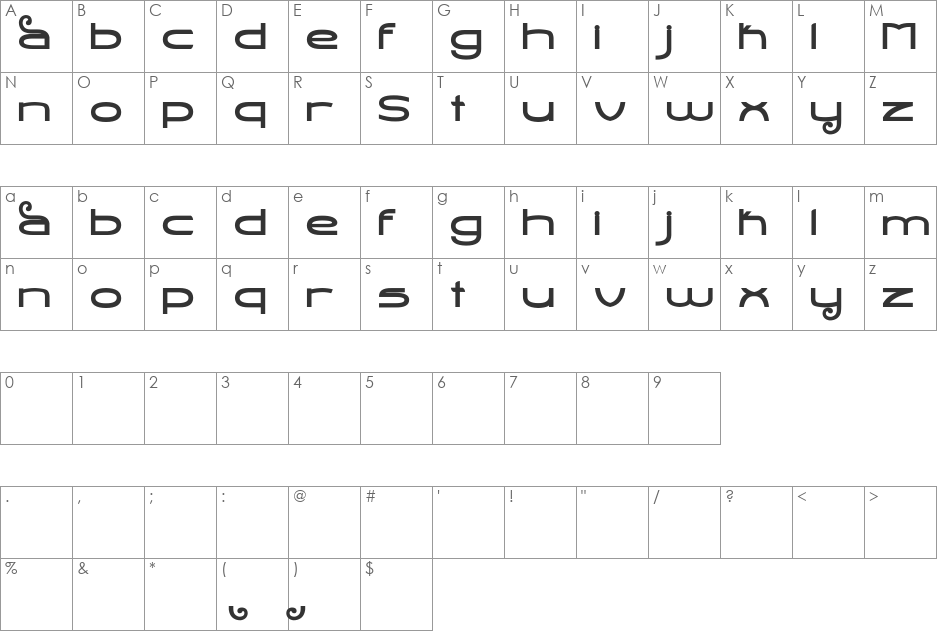 Stealth Magnum Bold font character map preview