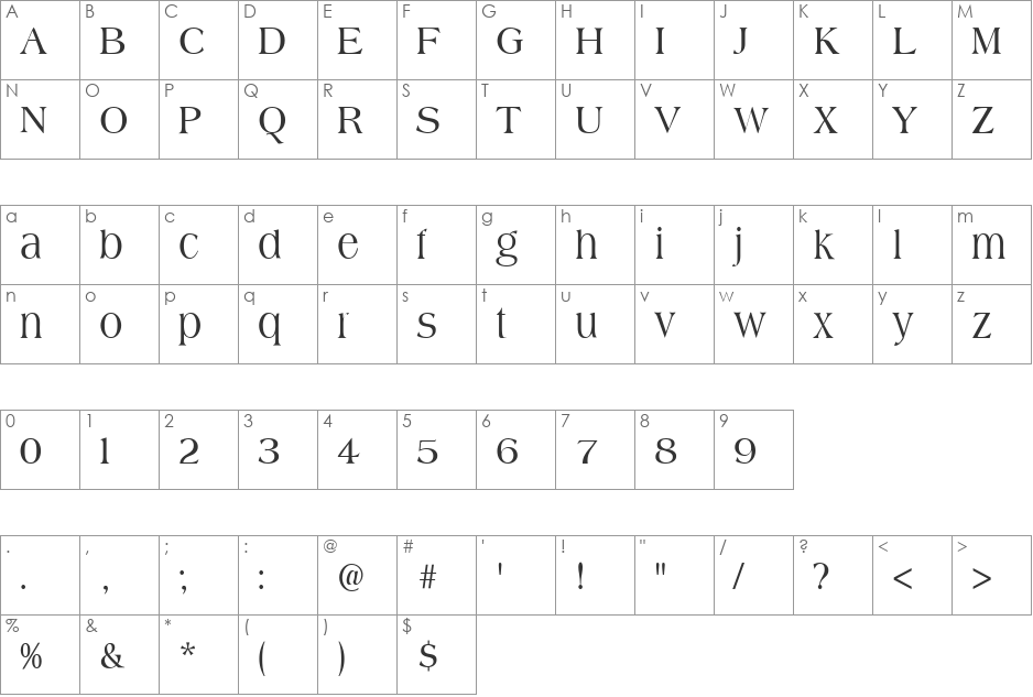 Steepiqua font character map preview