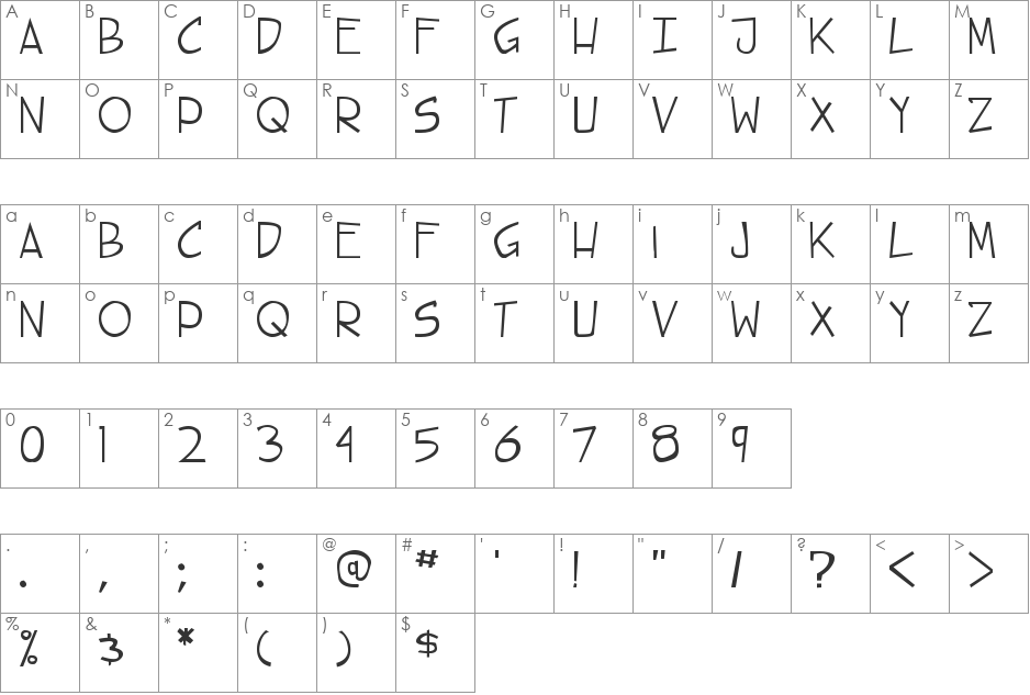 steet cred font character map preview