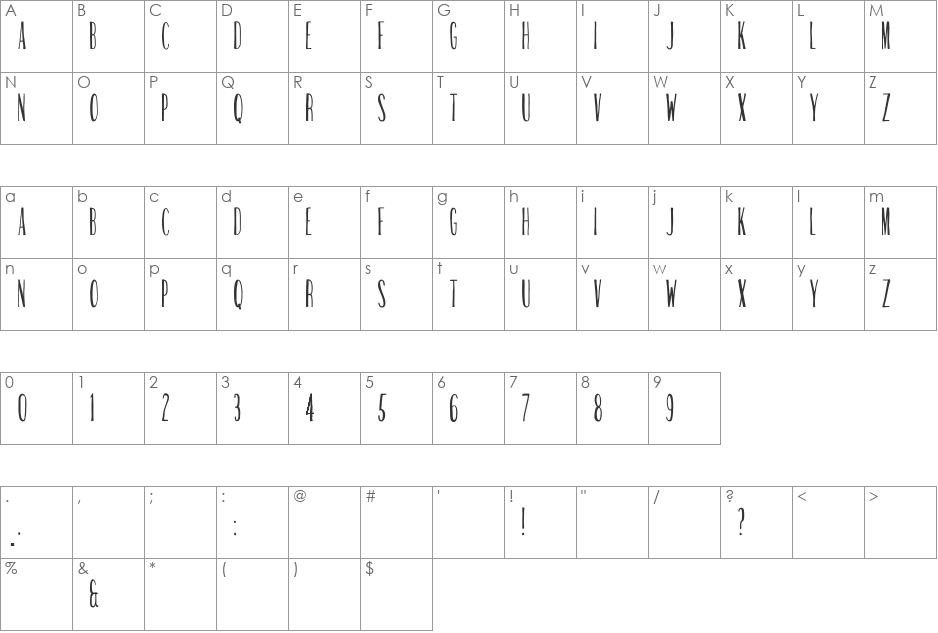 Stem Panini font character map preview