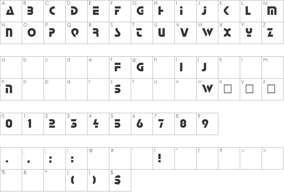 STEP font character map preview
