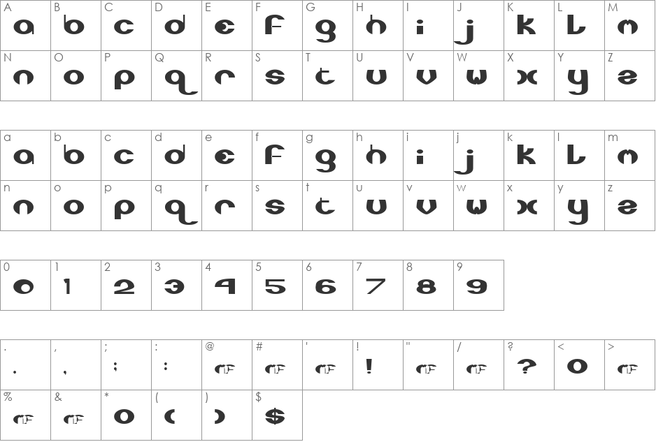 Stereophonic font character map preview