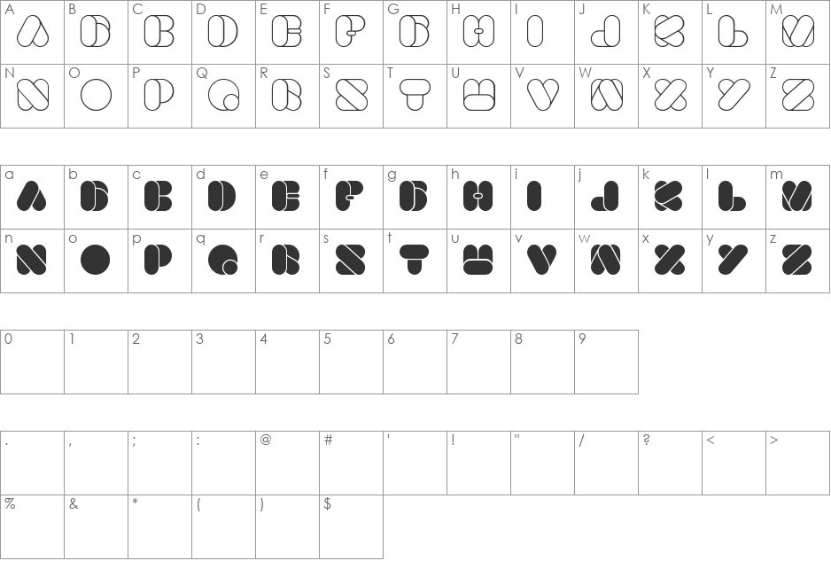 BEAUTIFUL font character map preview