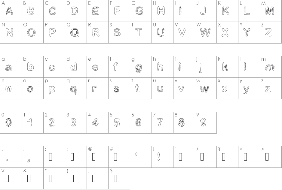 Beautiful font character map preview