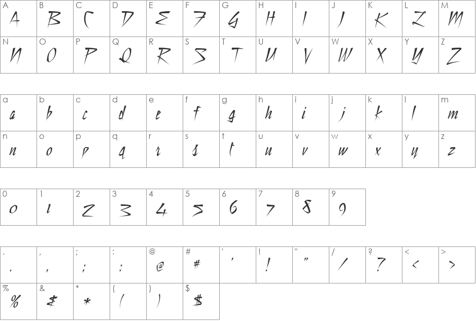 Still Time Cyr font character map preview