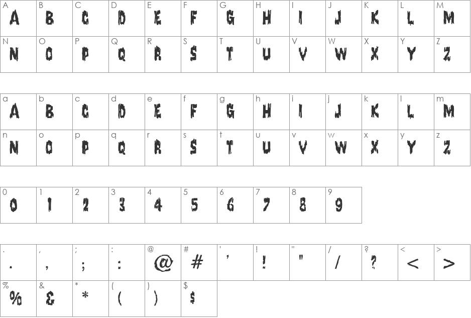 Stolzenfels font character map preview