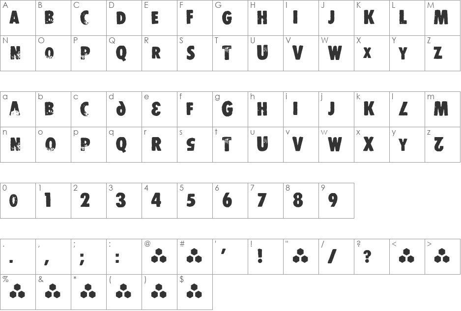 STOMPER font character map preview