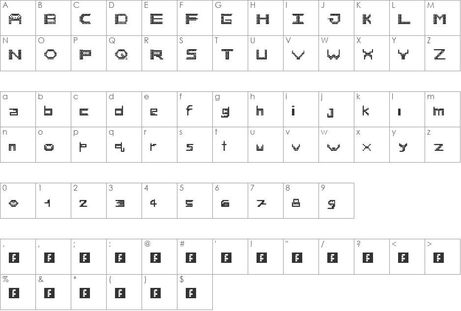 Stone Bridge font character map preview