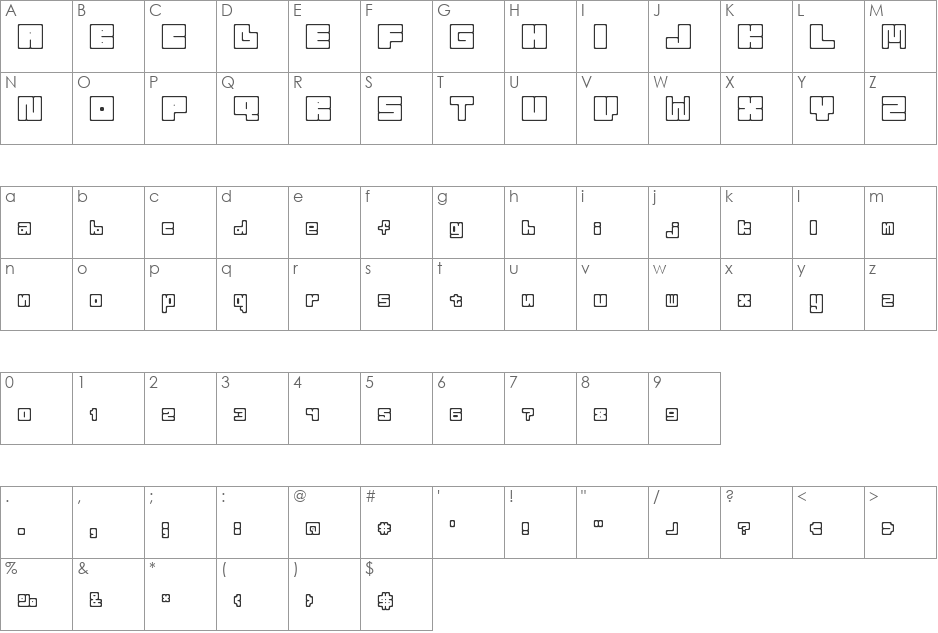 Stone Slab - East Asian font character map preview