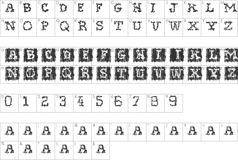 Stoneflint font character map preview