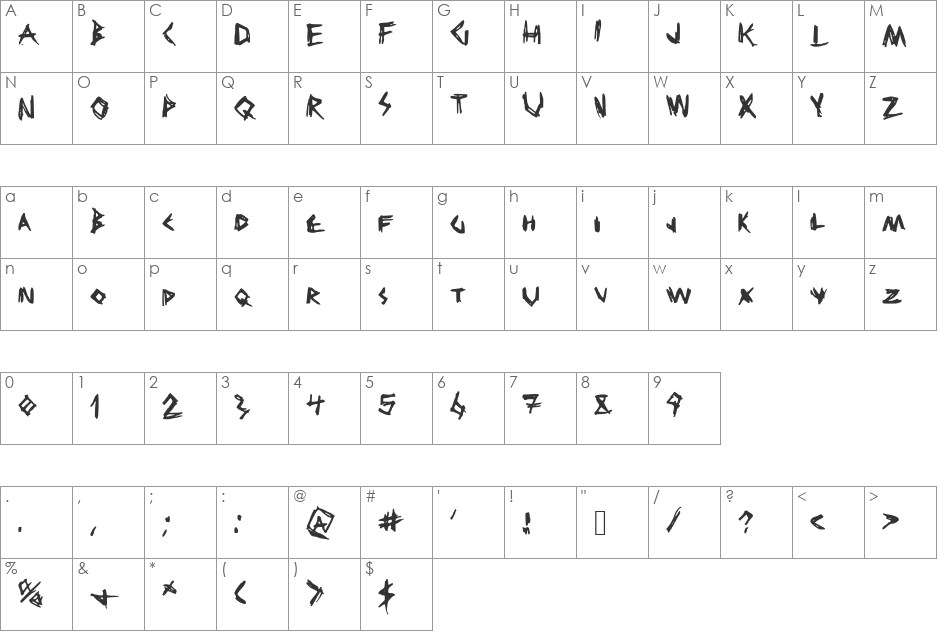 BeautifulWorldNBP font character map preview