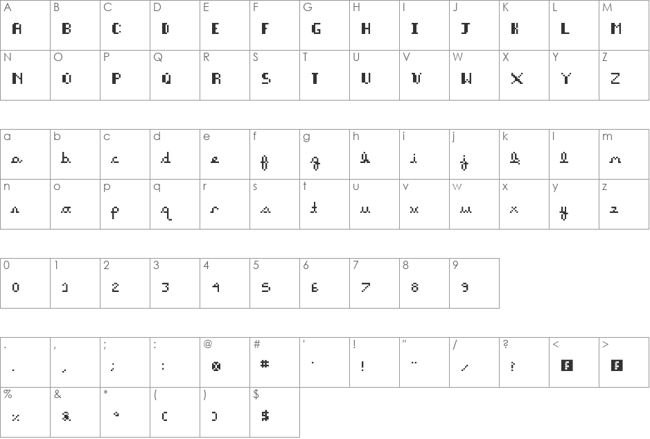 Beauty font character map preview