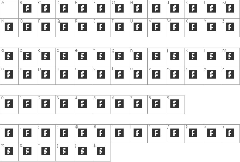 Strahinja font character map preview