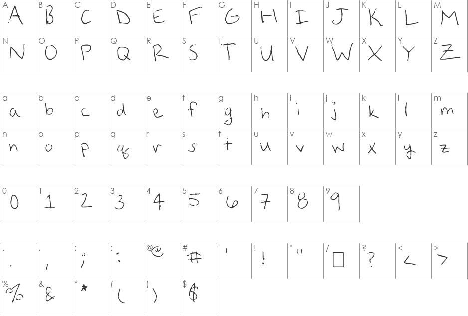 Straight Up Zody font character map preview