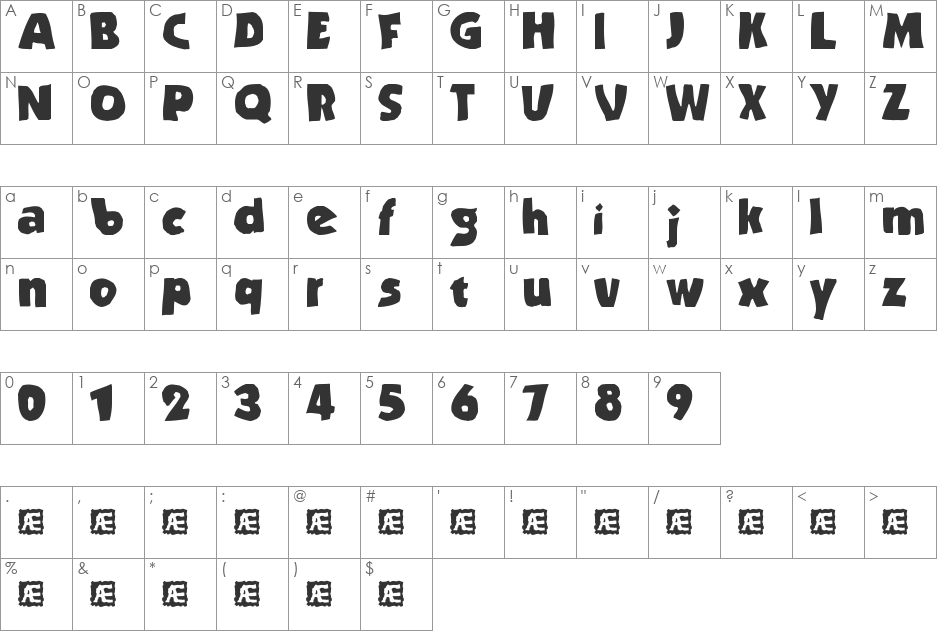Stranded (BRK) font character map preview
