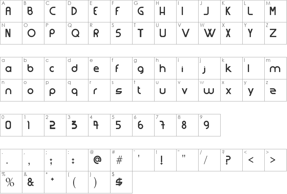 strangferfixcs font character map preview