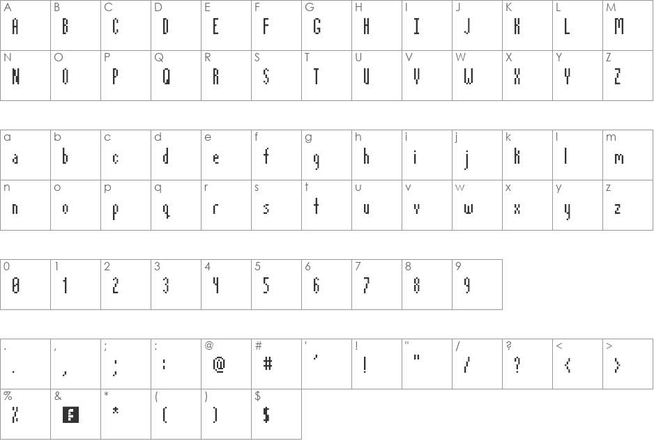 Streeeeetch font character map preview