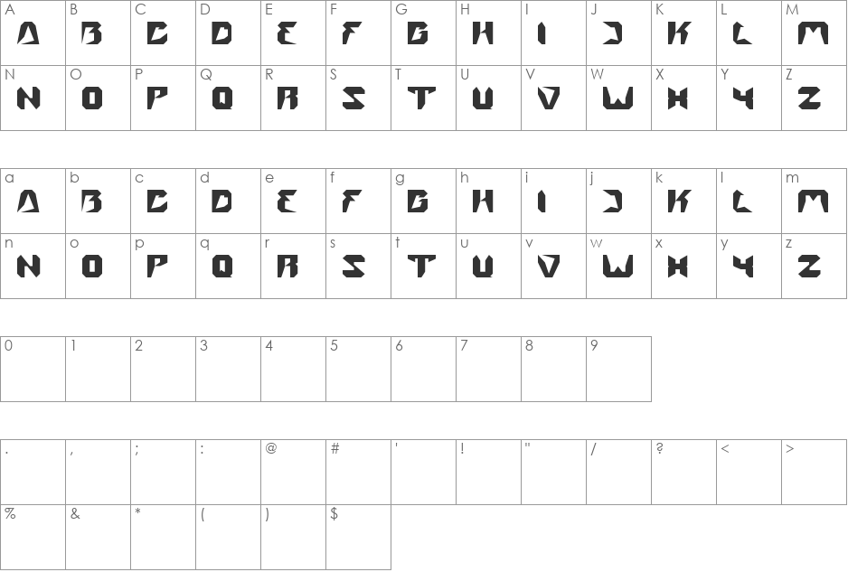 street font character map preview