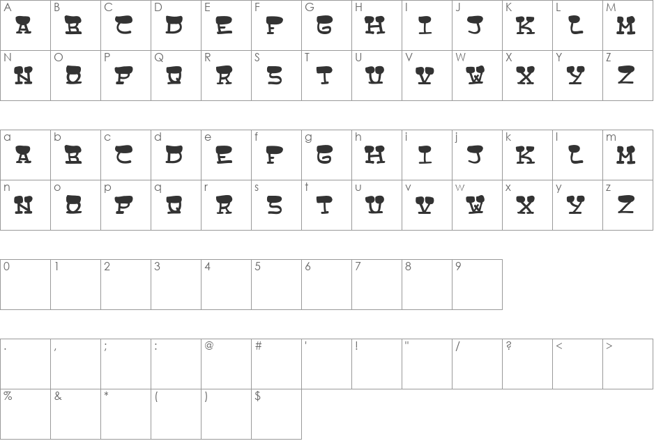 Street Cowboys font character map preview