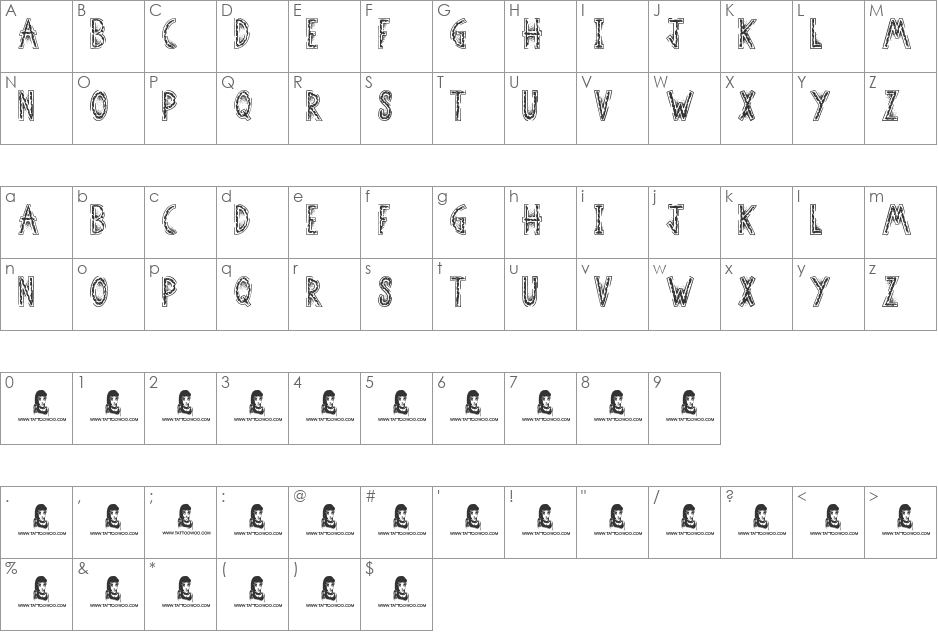 Street Fighter font character map preview
