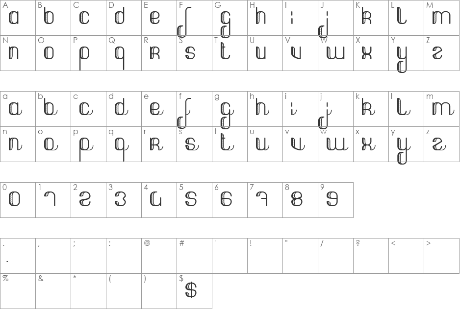 Street hunter font character map preview