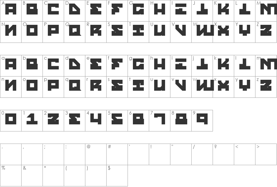 Street Robot Slab font character map preview