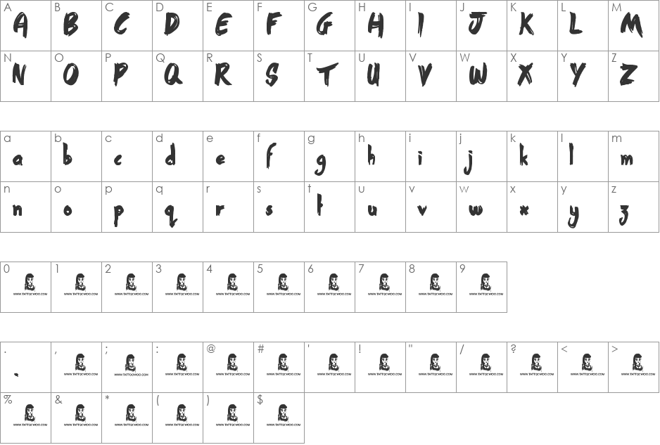 Street Sound font character map preview