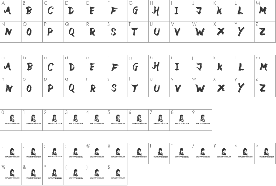 Street Wild font character map preview