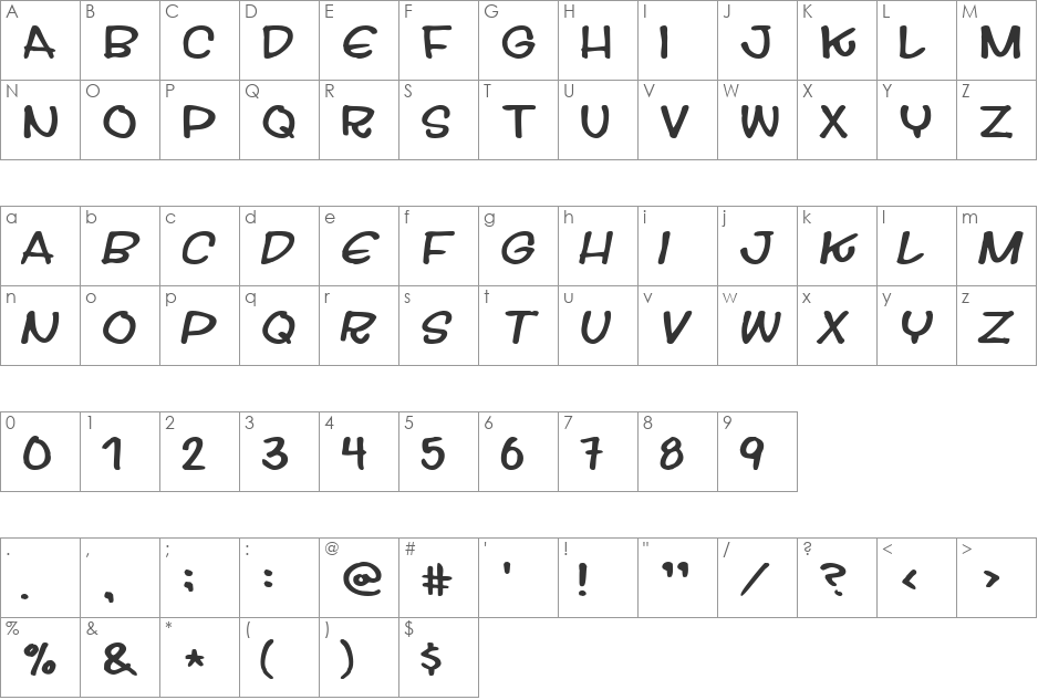 Streetwise buddy font character map preview