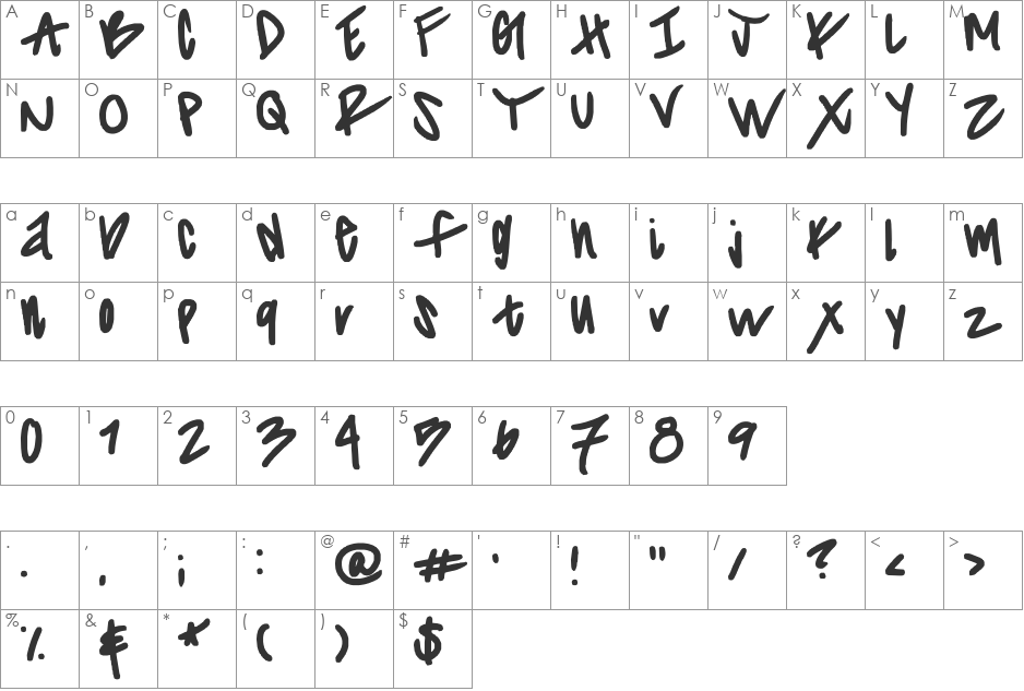striiikerr font character map preview