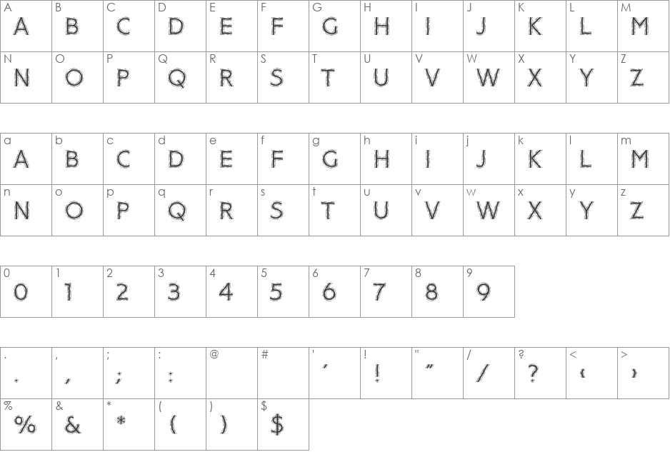 Strobos font character map preview