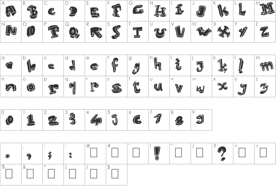 Strokewith font character map preview