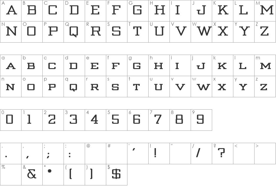 Strongman_Bold- font character map preview