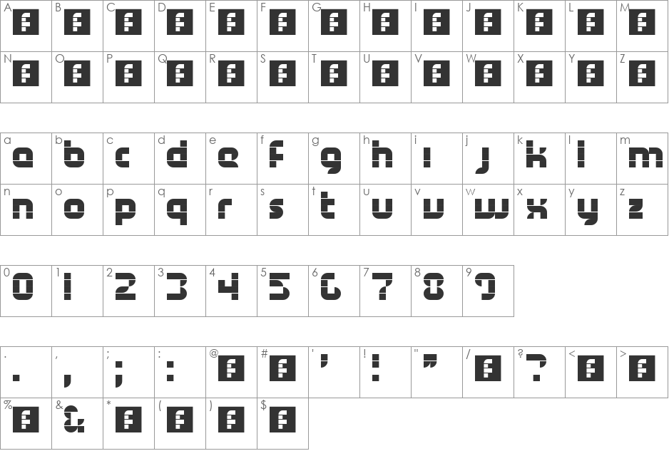 Structurosa font character map preview